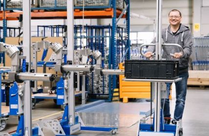 Modulare Lift2Move-Lösung von EXPRESSO auf der Logimat (Foto: EXPRESSO Deutschland GmbH & Co. KG)