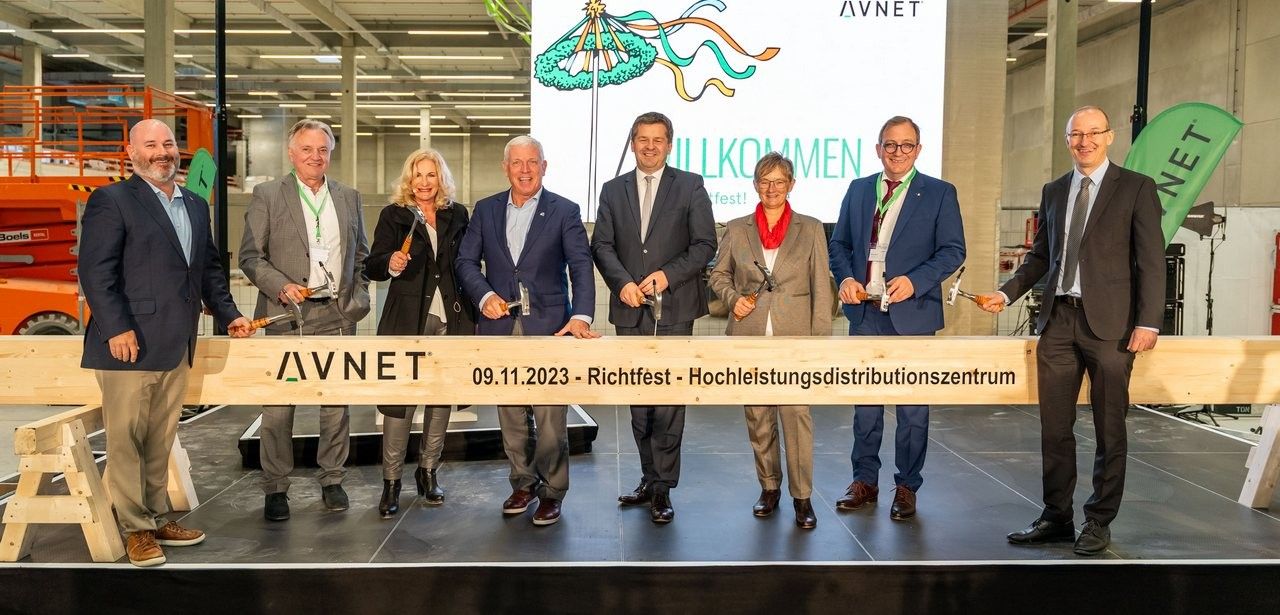 Avnet feiert Richtfest für neues Hochleistungsdistributionszentrum in Bernburg (Foto: Avnet EMEA)