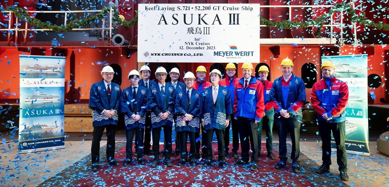 MEYER WERFT und NYK Cruises feiern Kiellegung der ASUKA III (Foto: Meyer-Werft, Papenburg)