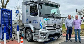 Erfolgreicher Serienbetrieb: Erster E-Lkw im täglichen Shuttleverkehr zwischen Brake und (Foto: L.I.T. Gruppe)